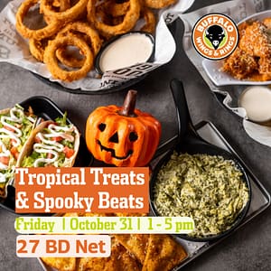 Tropical treats & Spooky Beats Brunch at Buffalo Wings & Rings, Bahrain – Halloween Tropical treats & Spooky Beats Brunch at Buffalo Wings & Rings