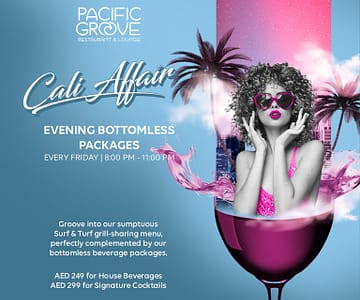 Cali Affair - Evening Bottomless Package at Pacific Groove Dining Experiences