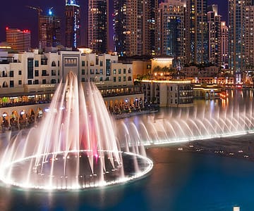 The Dubai Fountain Lake Ride Burj Khalifa