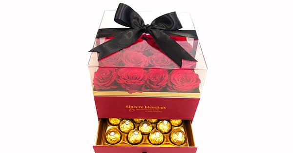 Roses With Ferrero Chocolates Dubai - Image 2