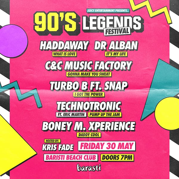 90's Legends Festival at Barasti in Dubai Nightlife