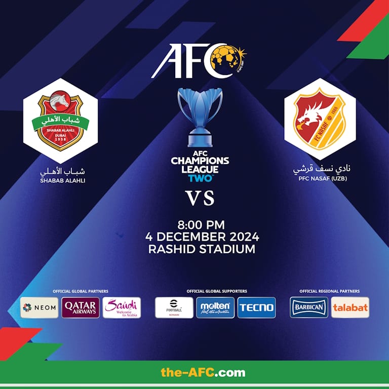 Shabab Al Ahli FC (UAE) vs PFC Nasaf (UZB) - AFC Champions League Two Sports Events