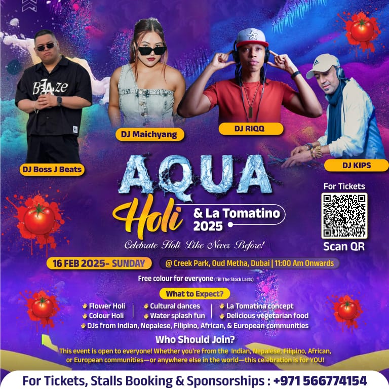 Cosmopolitan Aqua Holi 2025 in Dubai Desi Events