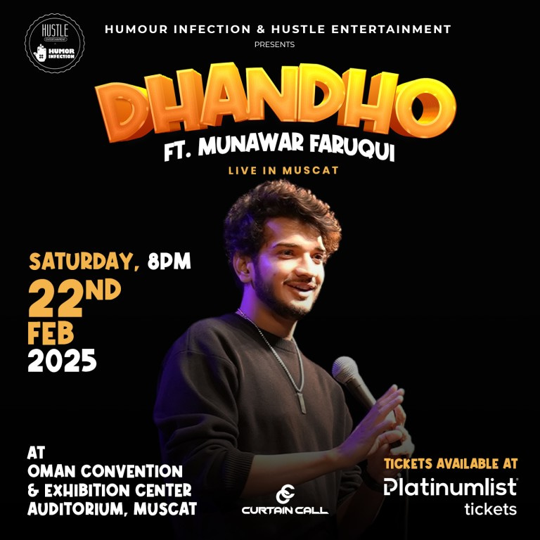 Dhandho Ft. Munawar Faruqui Live in OCEC Auditorium in Muscat Comedy Events