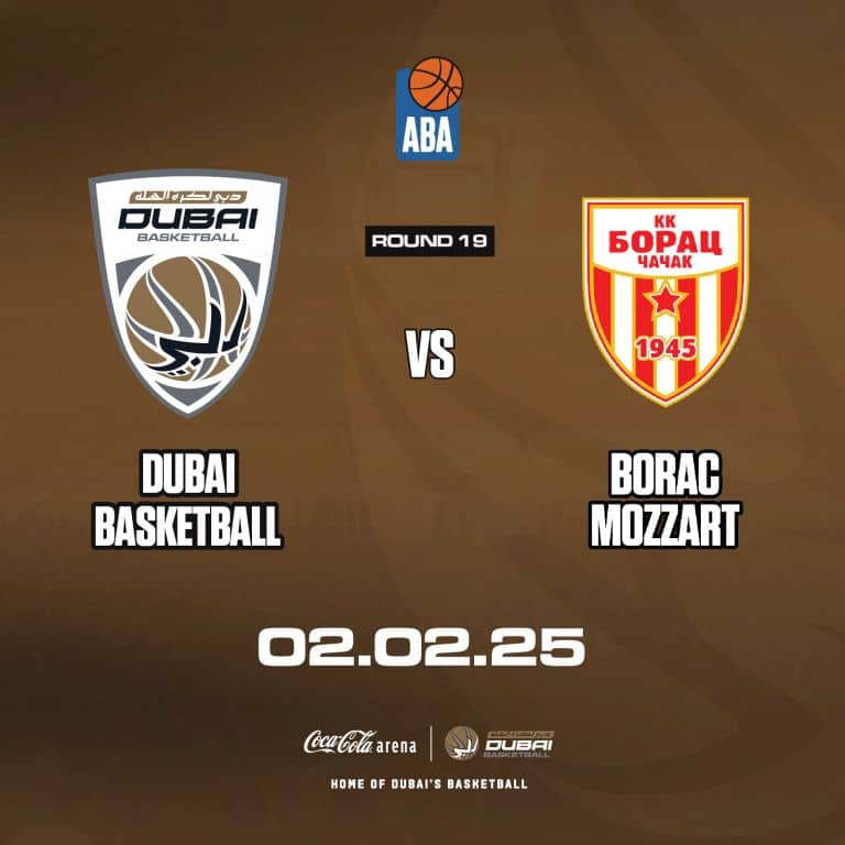 Dubai Basketball vs Borac Mozzart at Coca-Cola Arena Sports Events